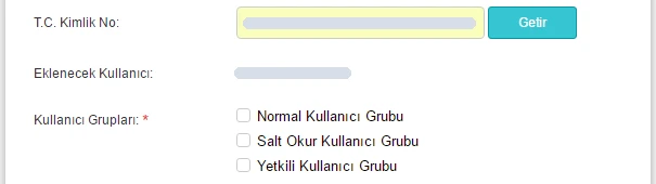 ÜTS Kullanıcı Hesabı Ekle