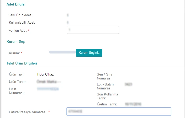 ÜTS Geri Çekme Verme Bildirimi