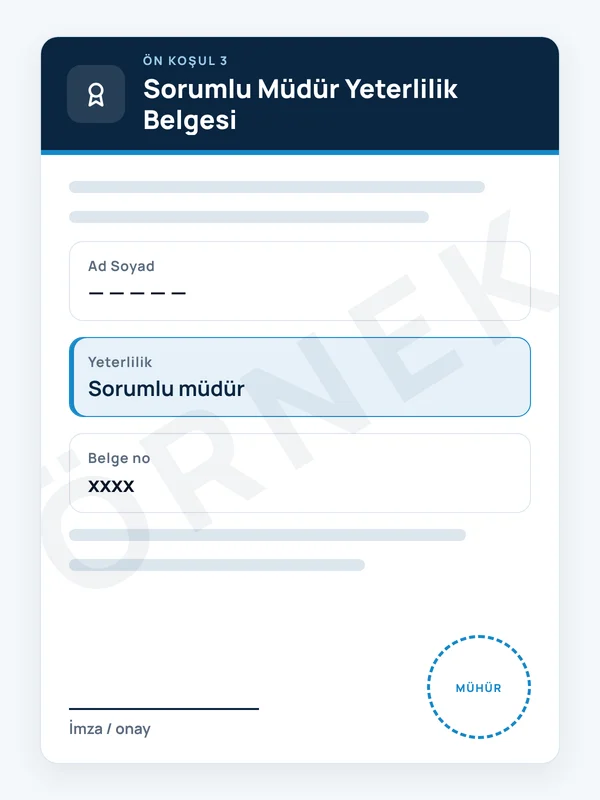 Sorumlu müdür yeterlilik belgesi