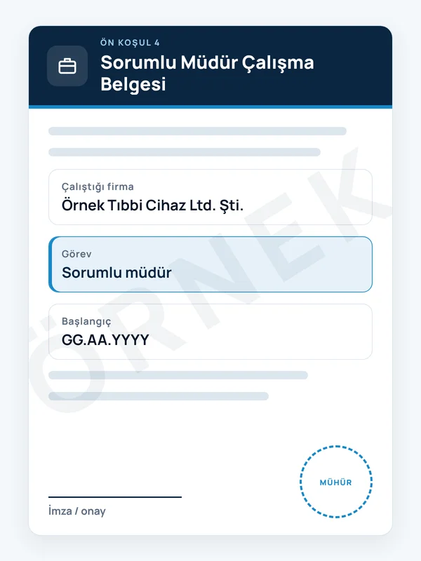 Sorumlu müdür çalışma belgesi