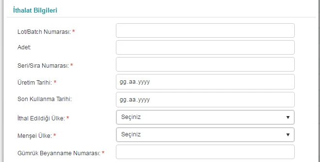 ÜTS İthalat Bildirimi