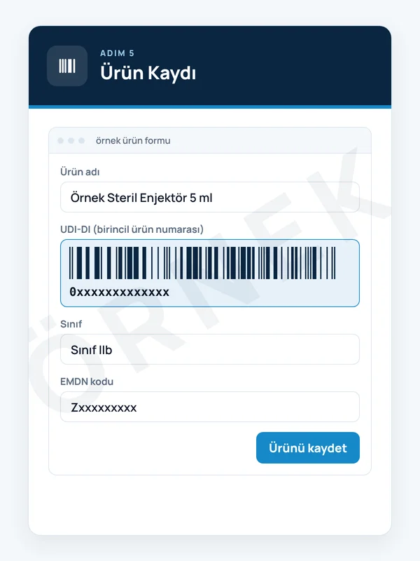 Ürün kaydı