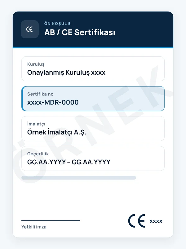 CE / AB sertifikası