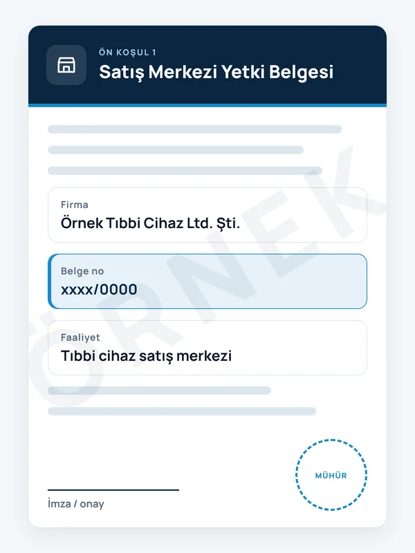 Satış merkezi yetki belgesi